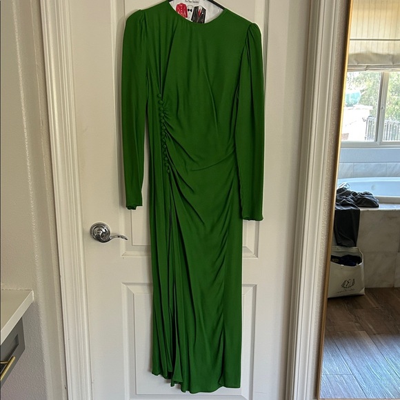 Reformation Vibrant Green Long Sleeve Dress 6 - Picture 1 of 6